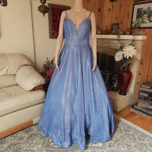 NWT Camille La Vie Sparkly Blue Gown - Size 6